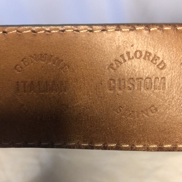 LINKS & KINGS green and gray genuine Italian leather men’s belt. Silver buckle. - Picture 8 of 16